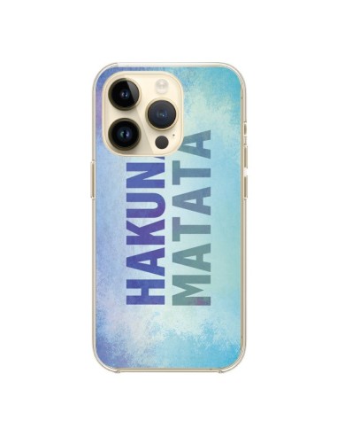 Coque iPhone 14 Pro Hakuna Matata Roi Lion Bleu - Mary Nesrala