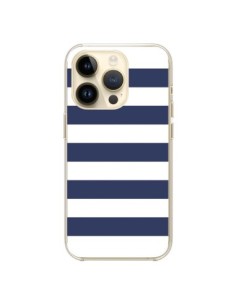 Cover iPhone 14 Pro Bande Marineresche Blu Bianco...