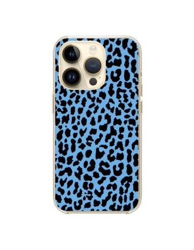 Coque iPhone 14 Pro Leopard Bleu Neon - Mary Nesrala