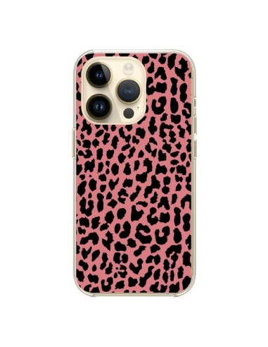 Coque iPhone 14 Pro Leopard Corail Neon - Mary Nesrala