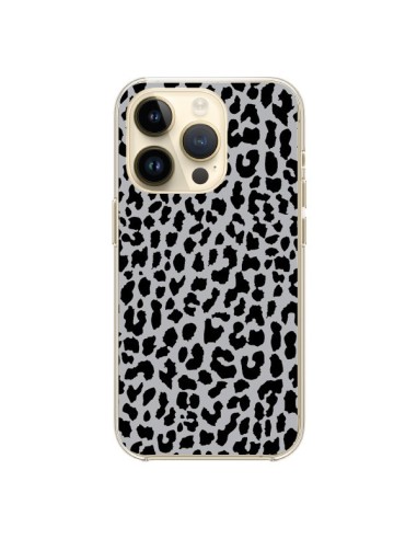 Coque iPhone 14 Pro Leopard Gris Neon - Mary Nesrala