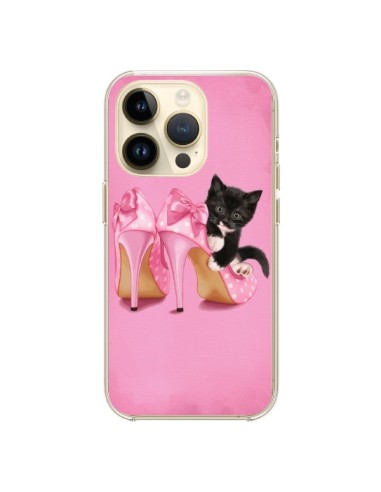 Coque iPhone 14 Pro Chaton Chat Noir Kitten Chaussure Shoes - Maryline Cazenave