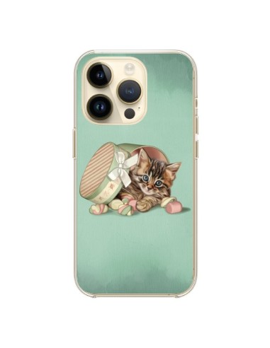 Coque iPhone 14 Pro Chaton Chat Kitten Boite Bonbon Candy - Maryline Cazenave