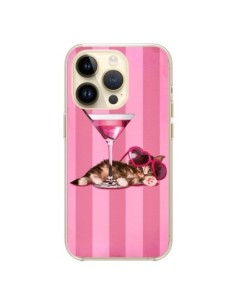 Coque iPhone 14 Pro Chaton Chat Kitten Cocktail Lunettes...