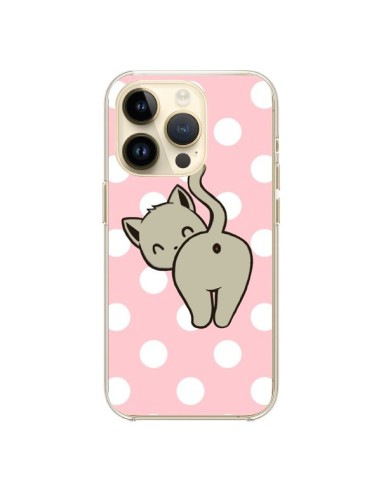 Coque iPhone 14 Pro Chat Chaton Pois - Maryline Cazenave