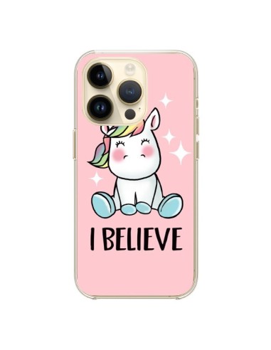 Coque iPhone 14 Pro Licorne I Believe - Maryline Cazenave