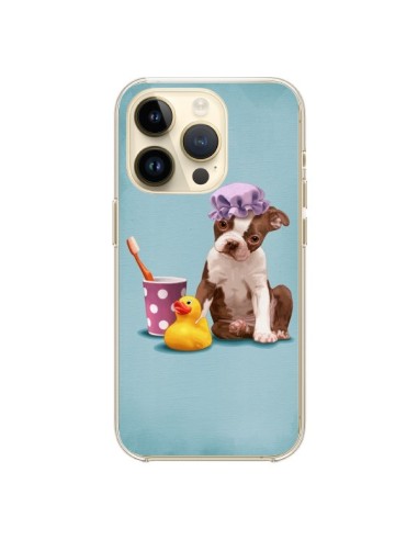 Coque iPhone 14 Pro Chien Dog Canard Fille - Maryline Cazenave