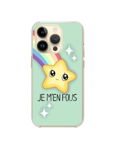 Coque iPhone 14 Pro Etoile Je m'en fous - Maryline Cazenave