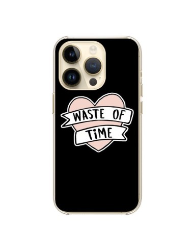 Coque iPhone 14 Pro Waste of Time Coeur - Maryline Cazenave