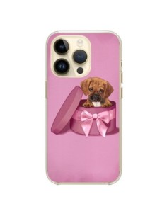 Coque iPhone 14 Pro Chien Dog Boite Noeud Triste -...