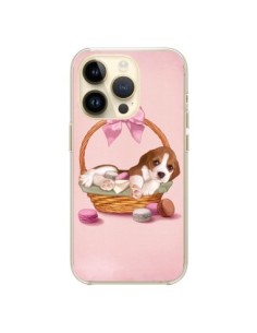 Coque iPhone 14 Pro Chien Dog Panier Noeud Papillon...