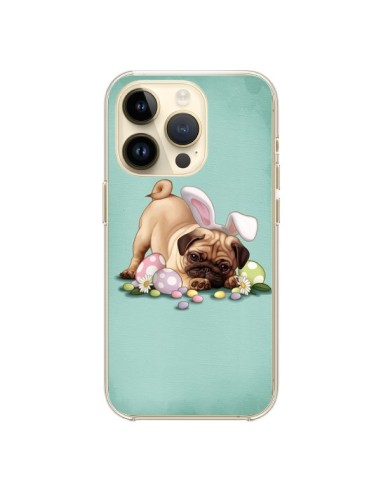 Coque iPhone 14 Pro Chien Dog Rabbit Lapin Pâques Easter - Maryline Cazenave