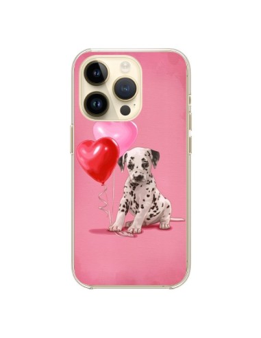 Cover iPhone 14 Pro Cane Dalmata Palloncino Cuore - Maryline Cazenave