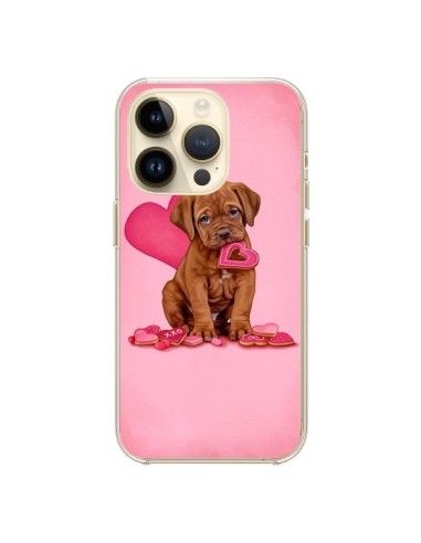 Coque iPhone 14 Pro Chien Dog Gateau Coeur Love - Maryline Cazenave