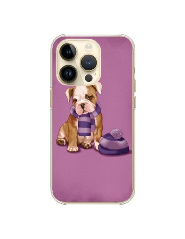 Coque iPhone 14 Pro Chien Dog Echarpe Bonnet Froid Hiver - Maryline Cazenave