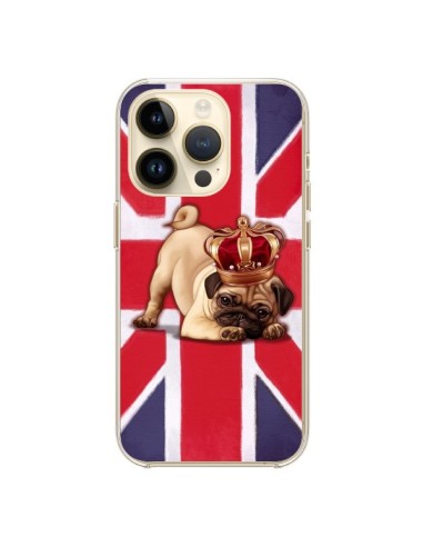 Cover iPhone 14 Pro Cane Inglese UK British Queen King Roi Reine - Maryline Cazenave