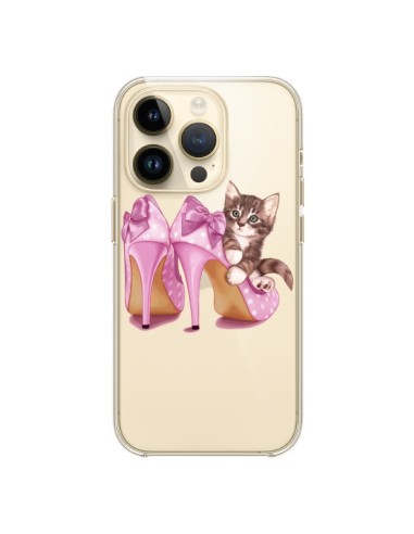 Coque iPhone 14 Pro Chaton Chat Kitten Chaussures Shoes Transparente - Maryline Cazenave