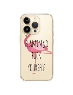 Coque iPhone 14 Pro Flamingo Fuck Transparente - Maryline...