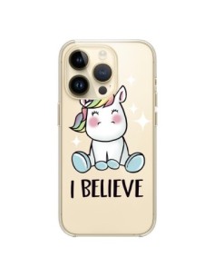 Cover iPhone 14 Pro Unicorno I Believe Trasparente -...