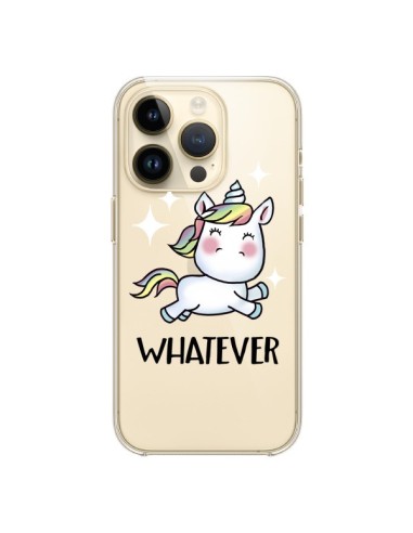 Coque iPhone 14 Pro Licorne Whatever Transparente - Maryline Cazenave