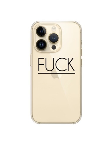 Coque iPhone 14 Pro Fuck Transparente - Maryline Cazenave