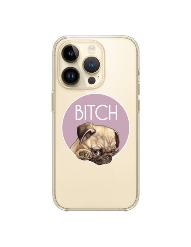 Coque iPhone 14 Pro Bulldog Bitch Transparente - Maryline Cazenave