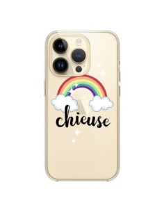 Coque iPhone 14 Pro Chieuse Arc En Ciel Transparente -...