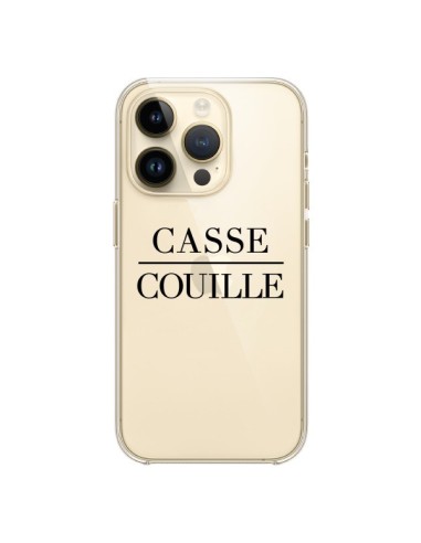 Coque iPhone 14 Pro Casse Couille Transparente - Maryline Cazenave