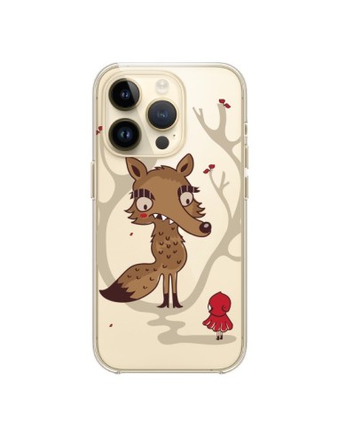 Coque iPhone 14 Pro Le Petit Chaperon Rouge Loup Hello Big Wolf Transparente - Maria Jose Da Luz