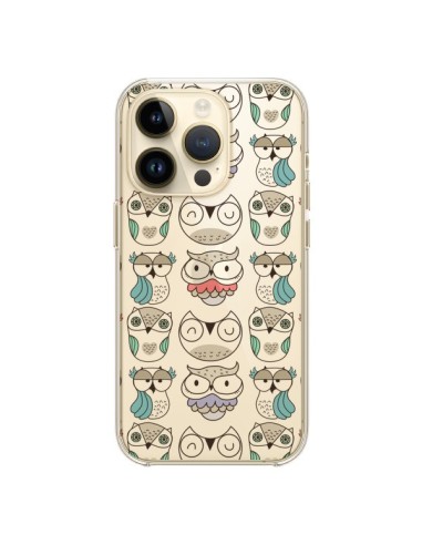 Coque iPhone 14 Pro Chouettes Owl Hibou Transparente - Maria Jose Da Luz