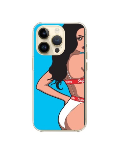 Cover iPhone 14 Pro Pop Art Donna Blu - Mikadololo