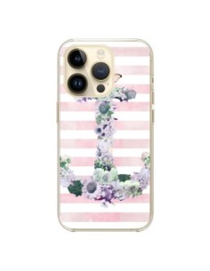 Cover iPhone 14 Pro Ancora Marina Rosa Fiori - Monica...