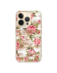 Cover iPhone 14 Pro Eco Amore Pattern Legno Fiori -...