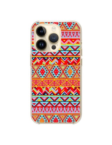 Coque iPhone 14 Pro India Style Pattern Bois Azteque - Maximilian San