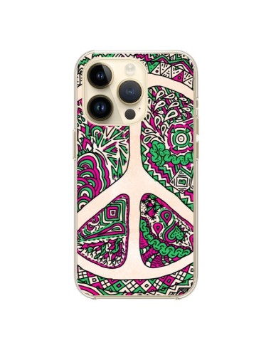 Coque iPhone 14 Pro Peace and Love Azteque Vainilla - Maximilian San