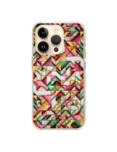 Coque iPhone 14 Pro Azteque Triangle Geometric World -...
