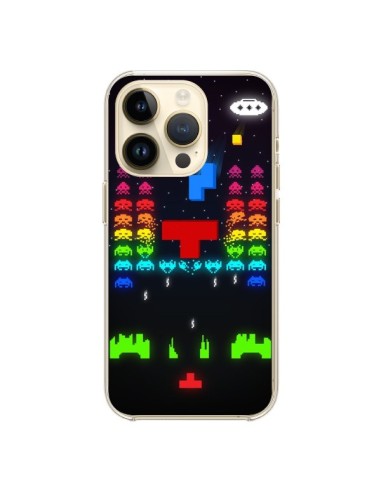 Coque iPhone 14 Pro Invatris Space Invaders Tetris Jeu - Maximilian San