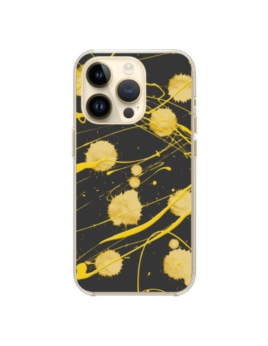 Coque iPhone 14 Pro Gold Splash Peinture Art - Maximilian San