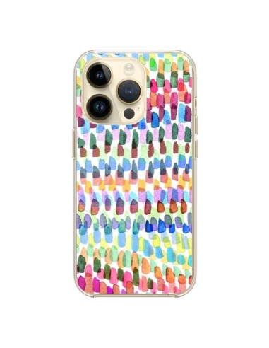 Coque iPhone 14 Pro Artsy Strokes Stripes Colorful - Ninola Design