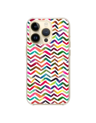 Coque iPhone 14 Pro Chevron Stripes Multicolored - Ninola Design