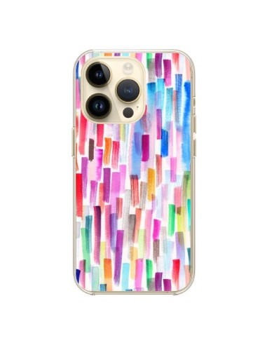 Coque iPhone 14 Pro Colorful Brushstrokes Multicolored - Ninola Design