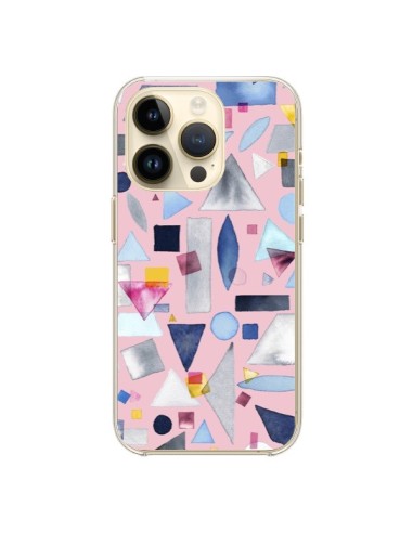 Coque iPhone 14 Pro Geometric Pieces Pink - Ninola Design