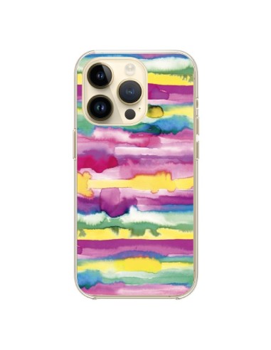 Coque iPhone 14 Pro Gingham Vichy Pink - Ninola Design