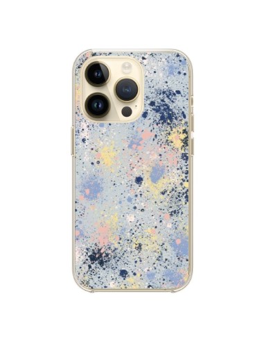 Coque iPhone 14 Pro Gradient Watercolor Lines Blue - Ninola Design