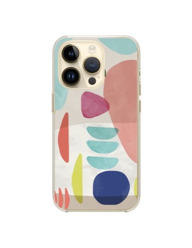 Coque iPhone 14 Pro Moody Geometry Multi White - Ninola Design