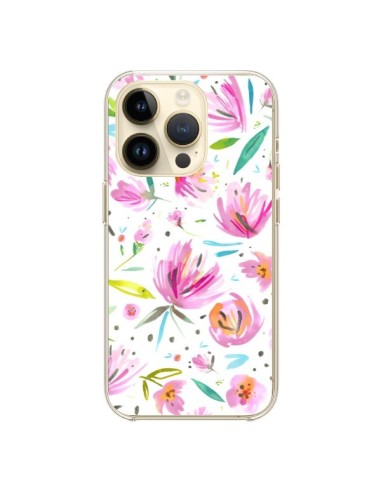 iPhone 14 Pro Case Painterly Waterolor Texture Flowers - Ninola Design