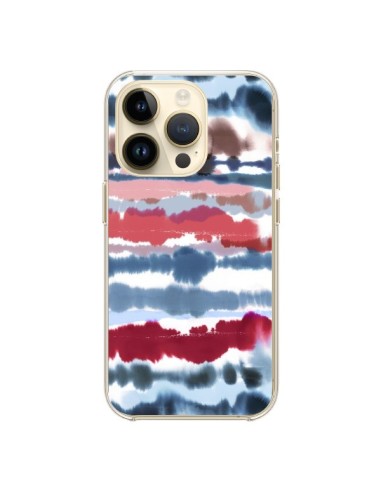 Coque iPhone 14 Pro Smoky Marble Watercolor Dark - Ninola Design