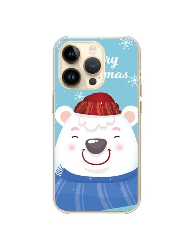 Cover iPhone 14 Pro Orso Bianco di Natale Merry Christmas - Nico