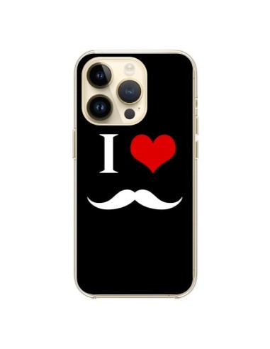 Coque iPhone 14 Pro I Love Moustache - Nico