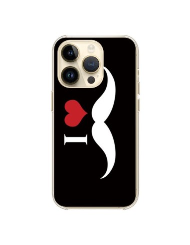 Coque iPhone 14 Pro I Love Moustache - Nico